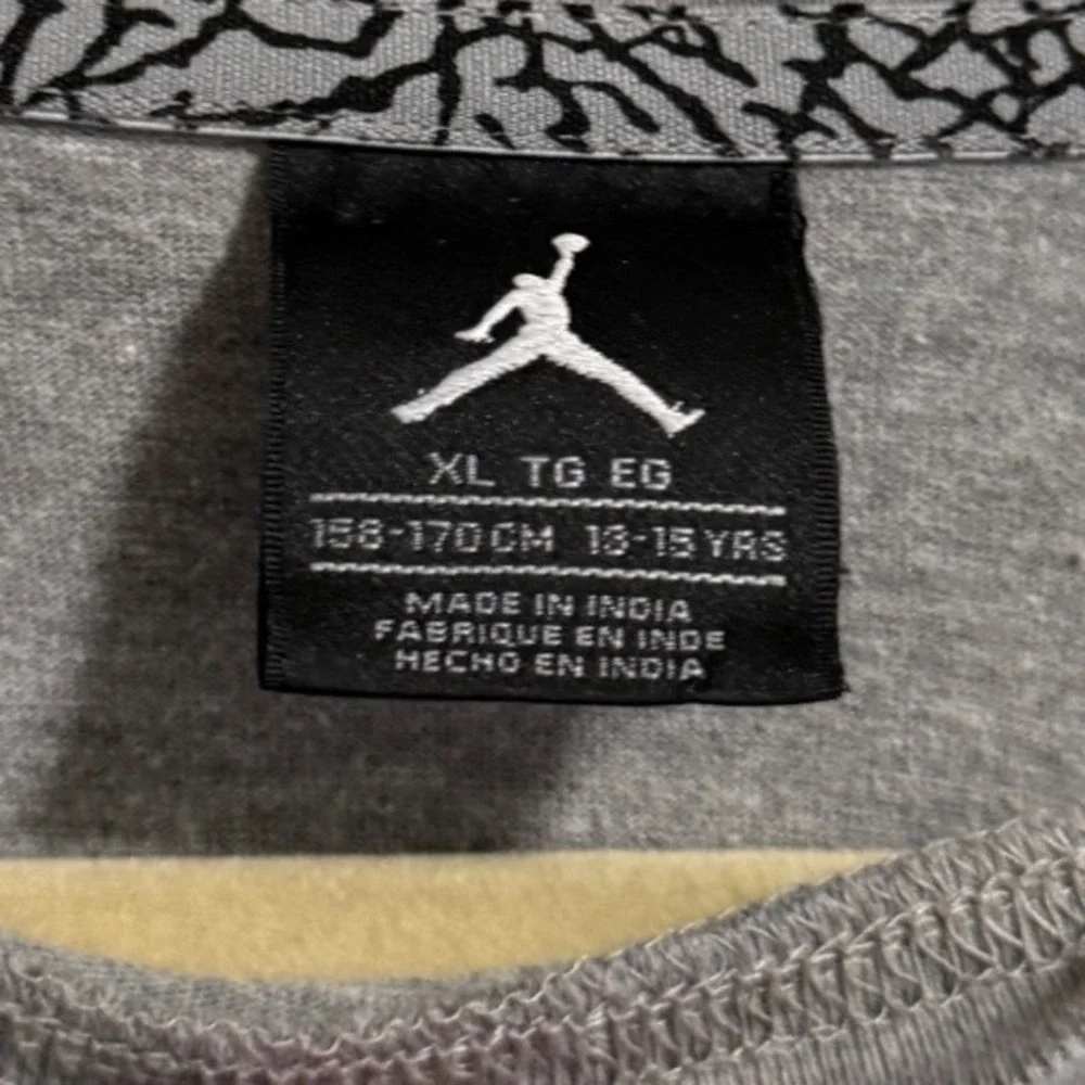 Jordan Girls XL 13-15yrs Gray Black 23‎ Print Raglan 3/4 Sleeve Shirt